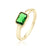 Gouden Ring met Smaragd groene Rechthoekige Kristal voor Dames - Studio Mama